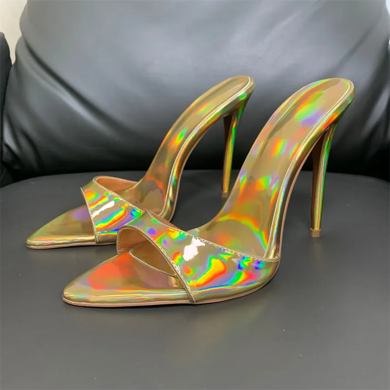Super-high Heel Slippers Women Shoes Summer Peep Toe Mixed Colors Stiletto Sandals Sexy Party Ladies Shoes Luxury Woman Pumps - Image 5