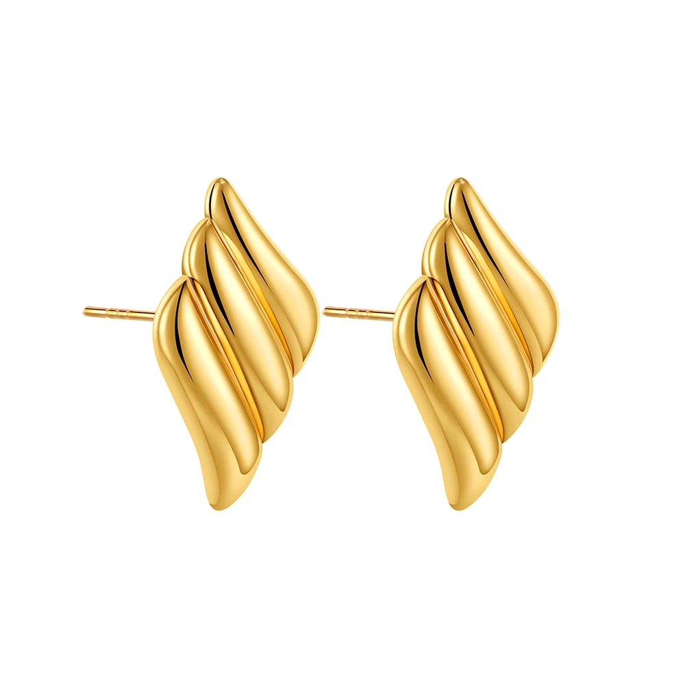 Vintage Texture Gold Plated Stainless Steel Earrings for Women Geometric Circle Twist Statement Earring Fashion Jewelry Bijoux - Image 11