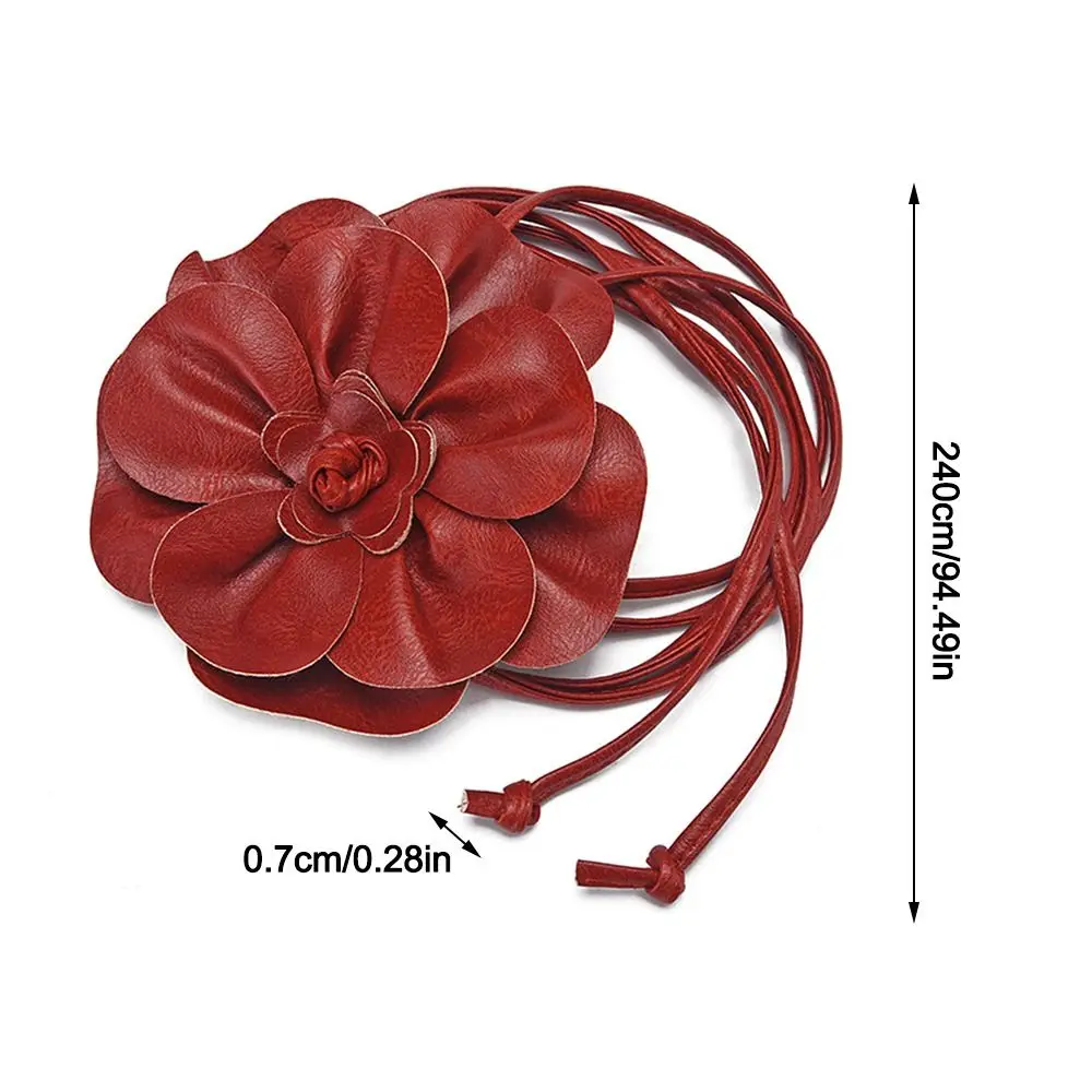 PU Leather Flower Rope Belts Luxury DIY Woven Waistband Strap Decorative Waist Braid Tie For Skirts Jeans Dress Clothes Fashion - Image 6