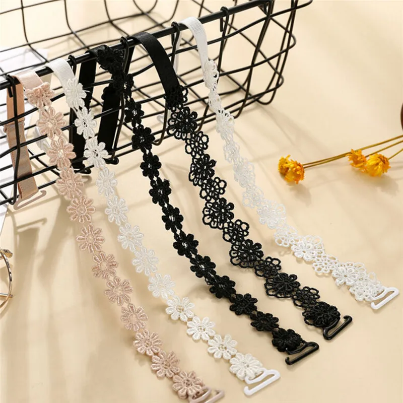 Women Elastic Bra Strap Bra Accessories Floral Lace Bra Strap Anti-slip Adjustable Belts Shoulder Strap for Bridal Wedding Party - Image 2