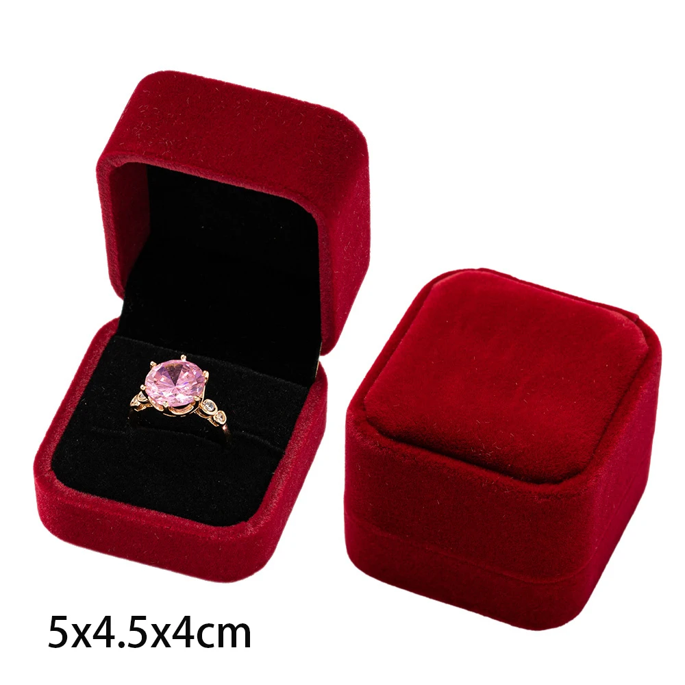 Square Engagement Velvet Earring Ring Packaging Box Jewelry Organizer Valentine Day Gift Case Ring Display Storage Wholesale - Image 32