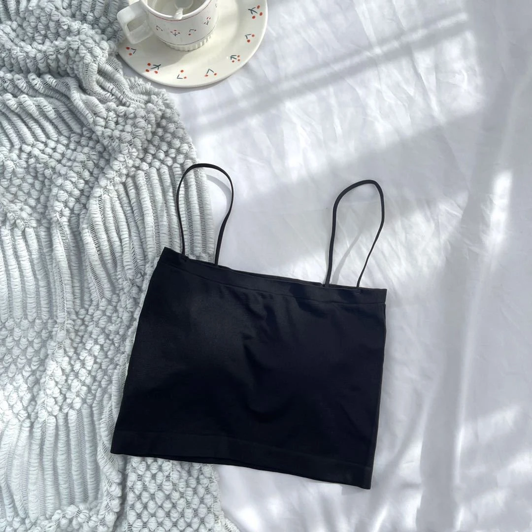Top Female Sexy Bras Spaghetti Strap Crop Tops Fashion Camisole Wirefree Brassiere Seamless Underwear Top Tank Top - Image 12