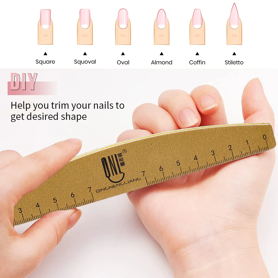 2/4/5/10pcs Nail File Set With Scale Nail Art Double-sided 180/240 Grit Nail File Grinding Sanding Buffer Buffing Manicure Tool - Image 4