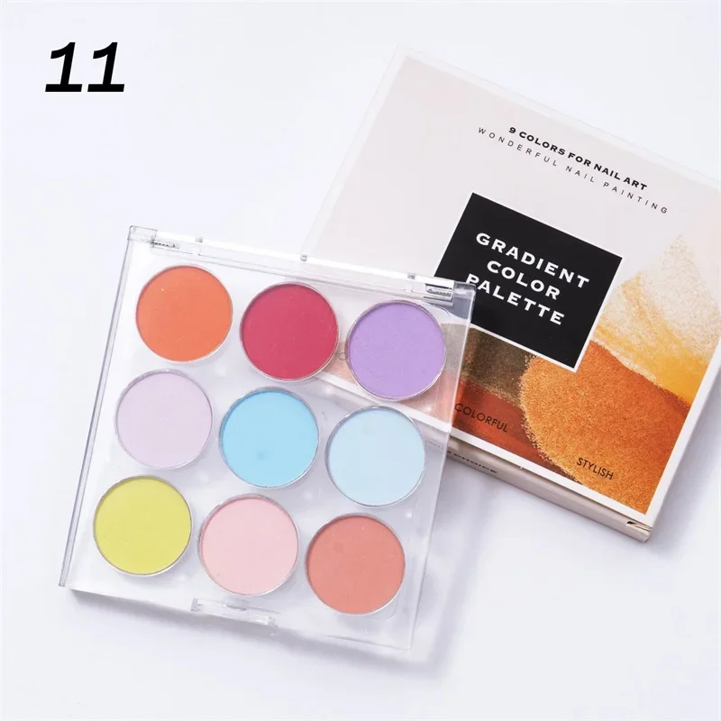 HNDO New Spring Summer 9 in 1 Case Solid Powder Gradient Powder Nail Glitter for Nail Art Decor Manicure Design Pigment Dust - Image 7