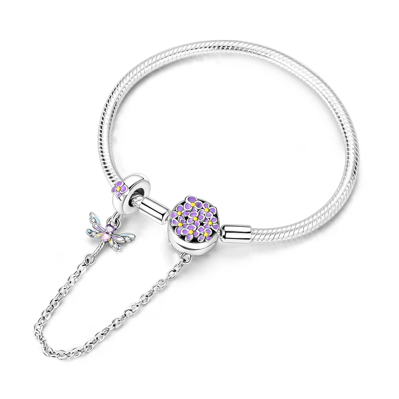 17-20CM Original 925 Sterling Silver Bracelets Clover Butterfly Cross Heart Bracelet Fit DIY Charms Beads Fashion Women Jewelry - Image 11