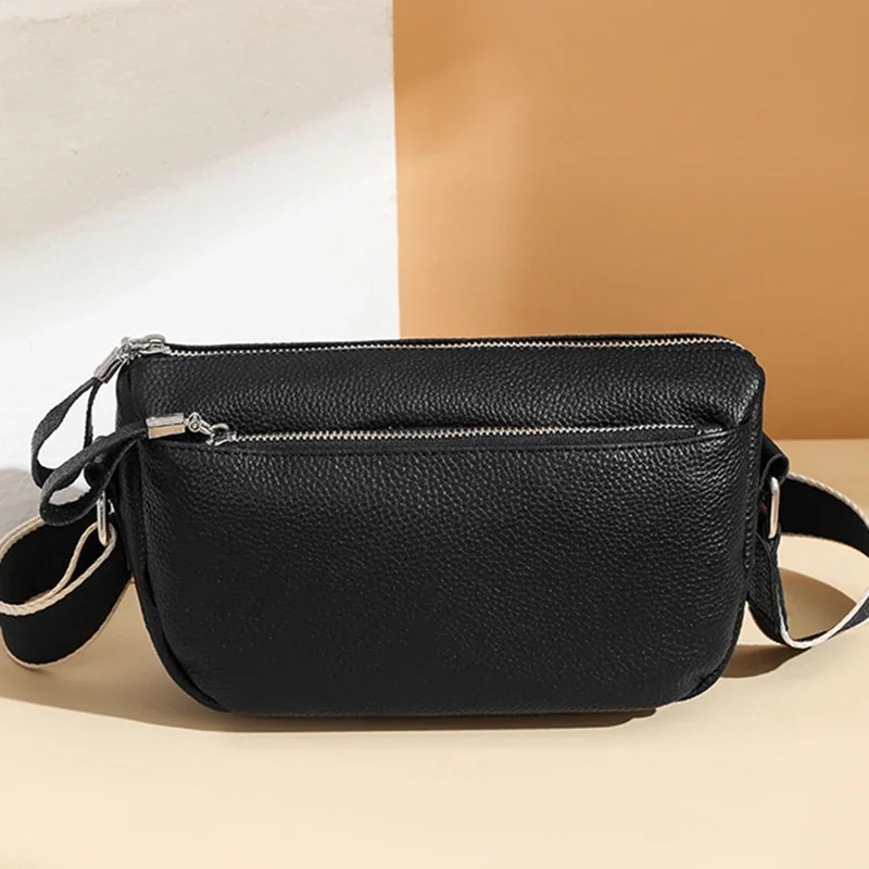 High Quality Cow Leather Handbag Multilayer Women Bag Luxury Genuine Leather Shoulder Crossbody Bag Female New Ladies Tote Sac