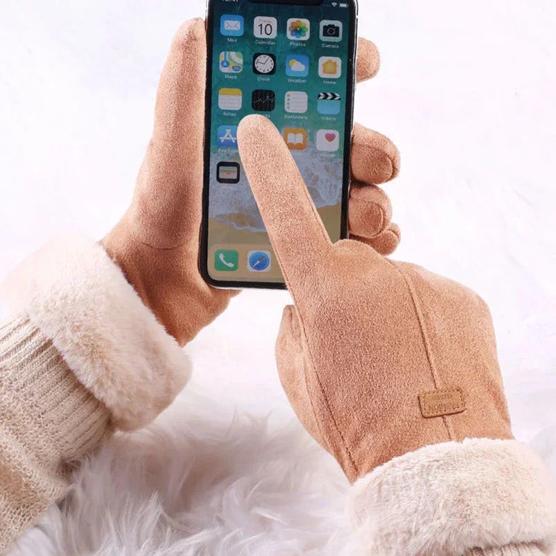 Winter Warm Gloves Touchscreen Fleece Lining Texting Windproof Gloves Thermal Soft Mittens for Women Cold Weather Hiking Outdoor - Image 4