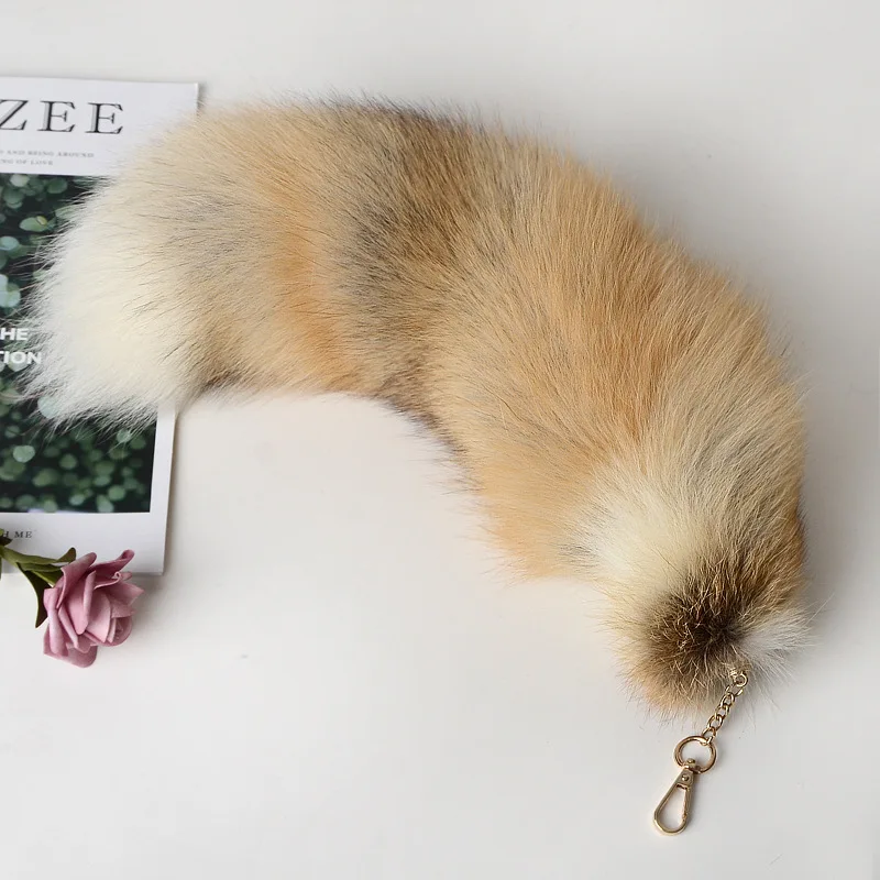 2024 New Fashion Fox Tail Keychain Wolf Tail Fur Tassel Bag Tag Black And Brown Pom Pom Charm Keyring Holder Strap Chain Gifts - Image 17