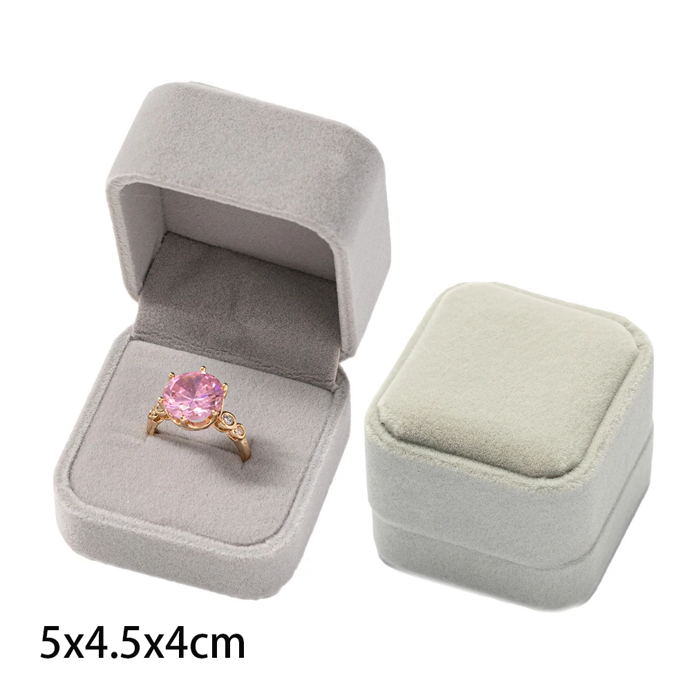 Square Engagement Velvet Earring Ring Packaging Box Jewelry Organizer Valentine Day Gift Case Ring Display Storage Wholesale - Image 33