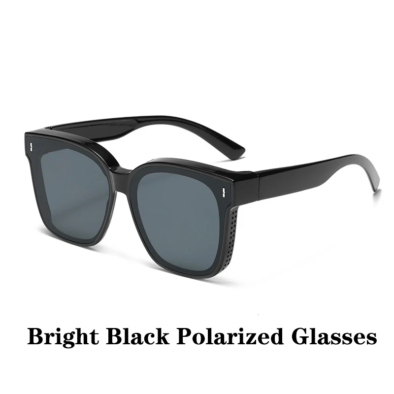 Fashion Square Polarized Sunglasses Cover Over Myopia Prescription Glasses Portable Men Women Vintage Fishing Driving Eyewear - Image 7