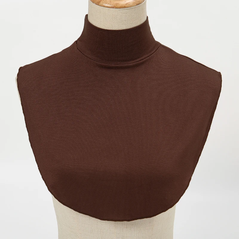 Soft Cotton Modal Fake Collar Neck Cover Ramadan Hijab Cover Headwrap Full Fake Collar High Collars Turtleneck Scarves - Image 17