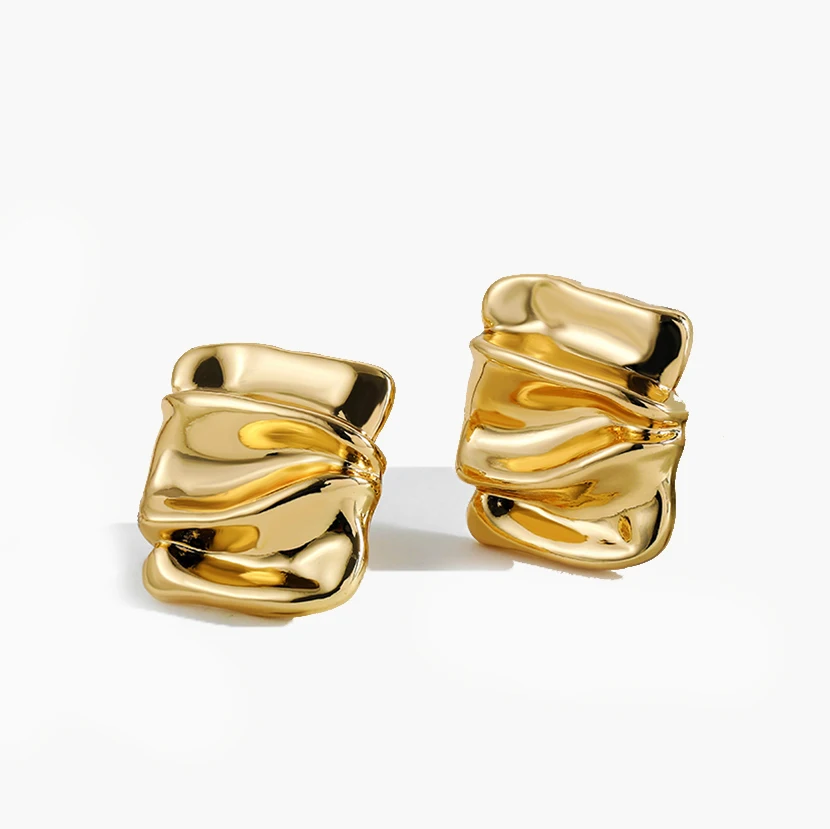Vintage Texture Gold Plated Stainless Steel Earrings for Women Geometric Circle Twist Statement Earring Fashion Jewelry Bijoux - Image 14