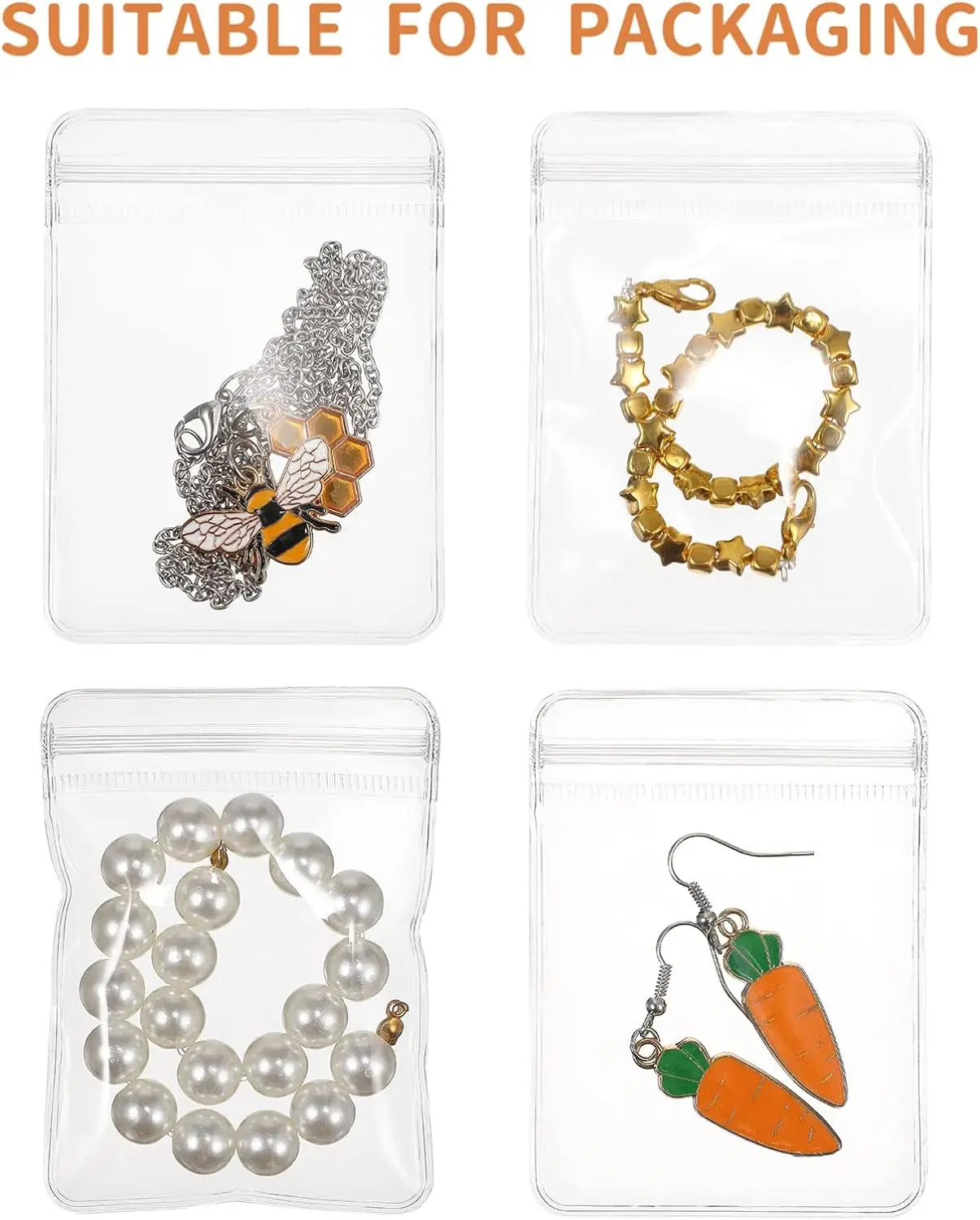 10/20Pcs Transparent PVC Jewelry Organizer Pouches Bag Anti-Oxidation for Earring Pendant Necklace Bracelet Storage Holder Boxes - Image 4