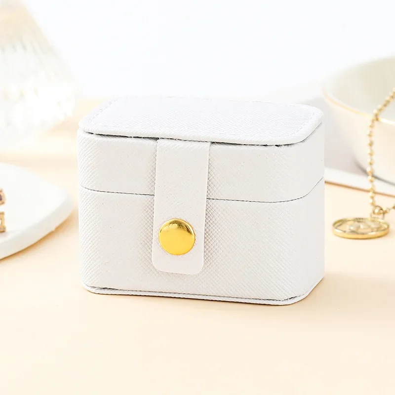 Mini Ring Box Portable Small Jewelry Organizer Display Travel Simple Mini Gift Case Boxes Leather Earring Necklace Holder - Image 7