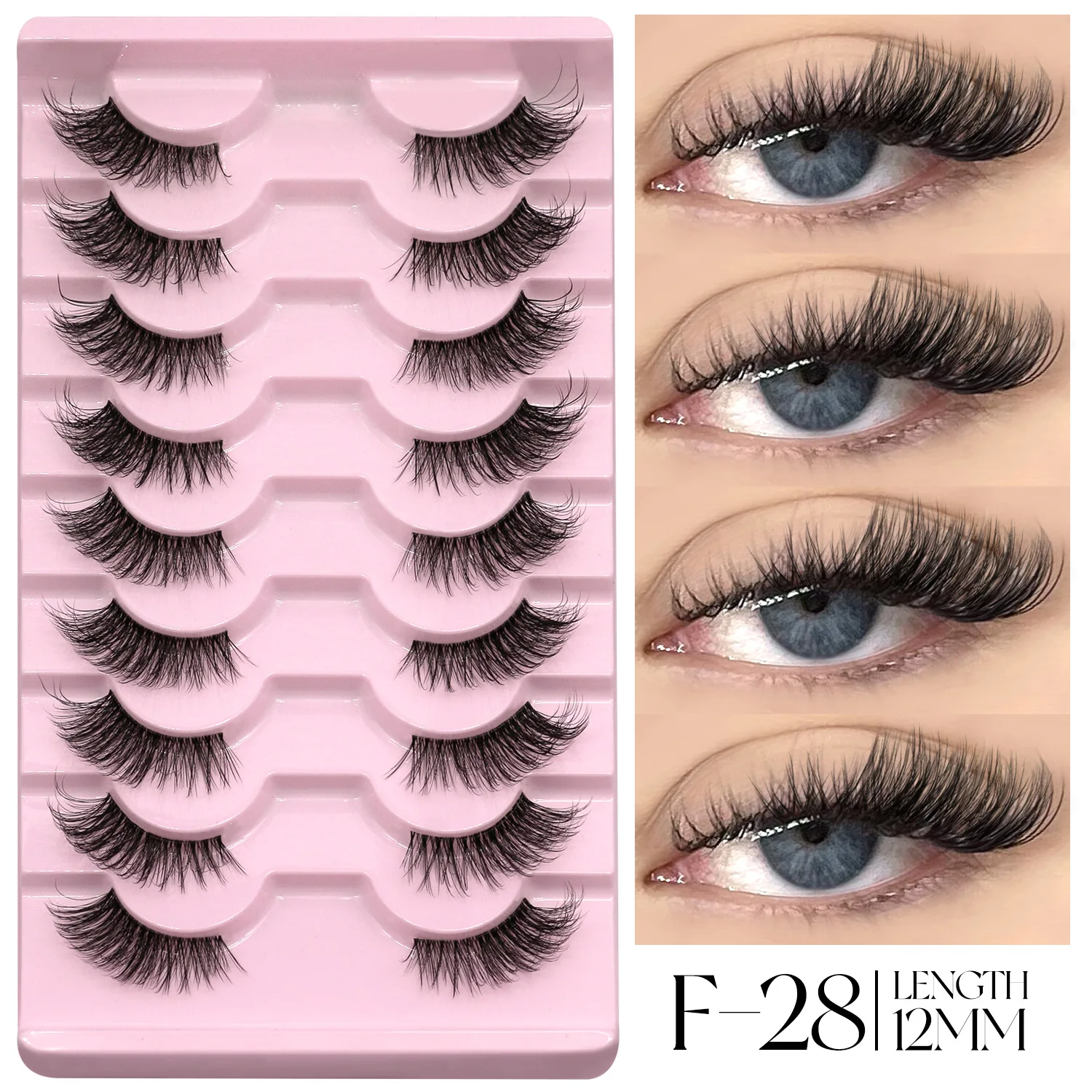 GROINNEYA Half Eyelashes Fluffy Cat Eye Lashes Style Natural Long 3D Faux Mink Lashes Winged End Eye Elongated Eyelash Extension - Image 16