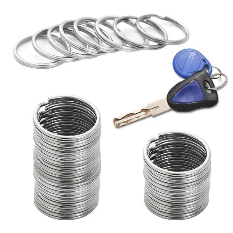 20/200pcs Stainless Steel Key Ring Key Chain 25mm Round Flat Round Split Keychain Polished Metal Blank Circle For DIY Findings - Image 3