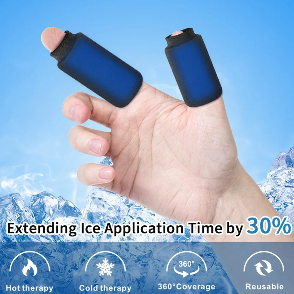 Finger Ice Sleeves 4PCS Finger & Toe Cold Gel Ice Packs, Thumb Ice Packs Hot Cold Compression Sleeves for Arthritis Hand Care - Image 3