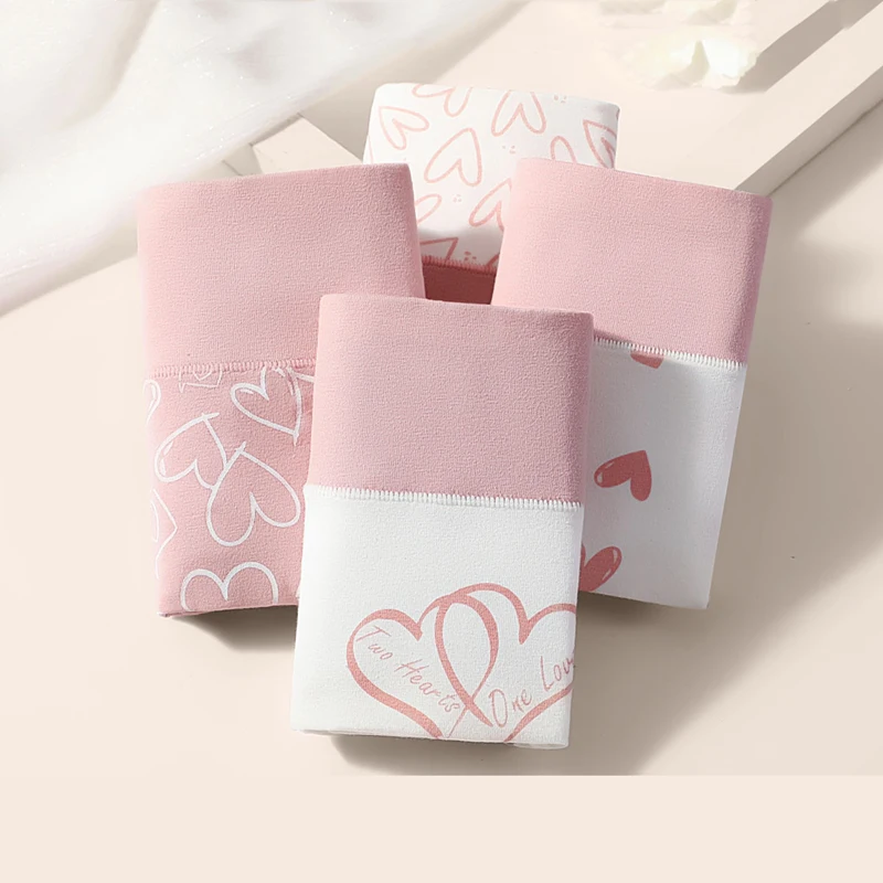 Plus Size 4Pcs Women Panties High Waist Underwear Fashion Print Girls Briefs Breathable Cotton Panty Soft Female Lingerie M-6XL - Image 2