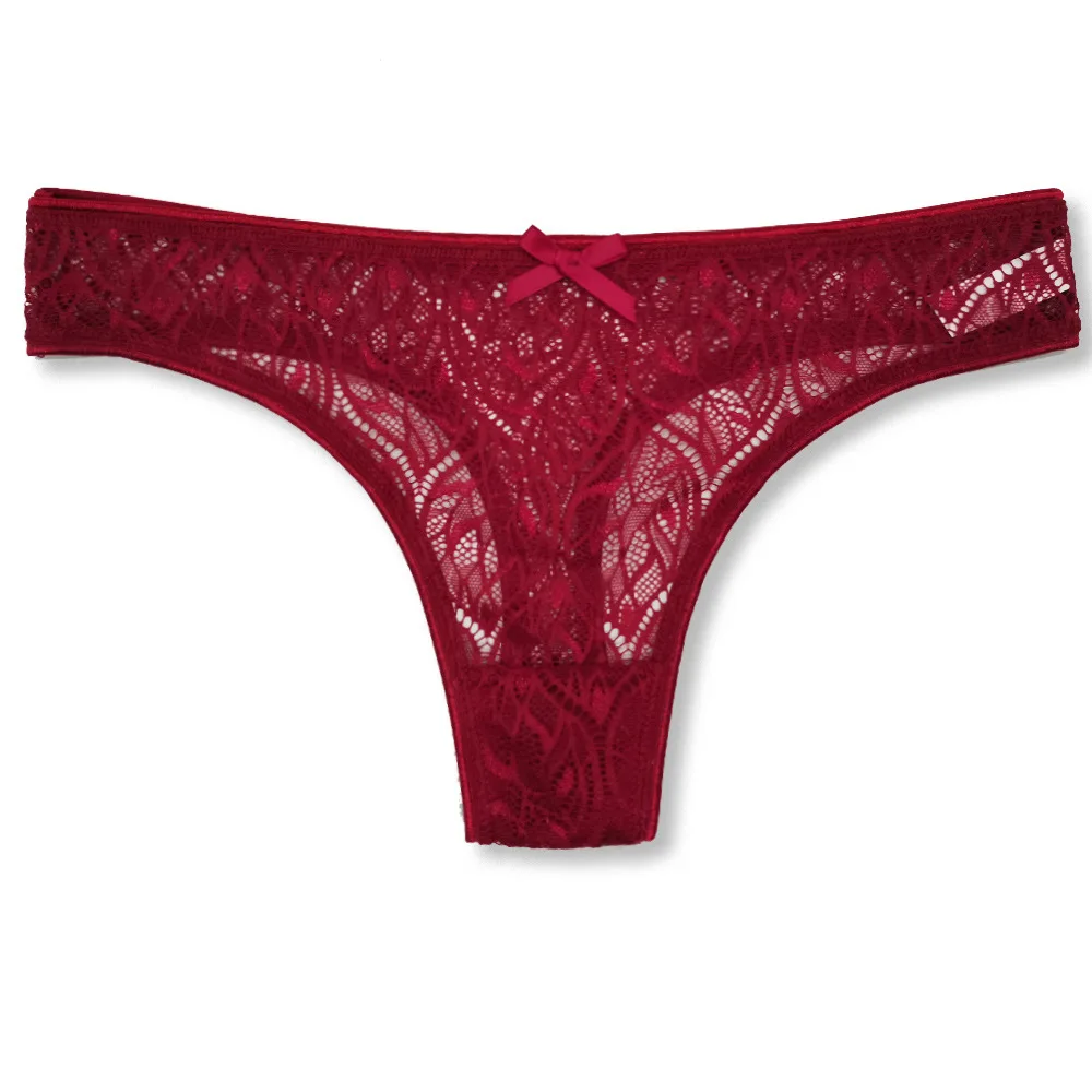 Ladies Sexy Lace Panties Women Thongs Breathable Low Waist Fashion G Strings Hollow Transparent Underwear Lingerie 5 pcs/lot - Image 5