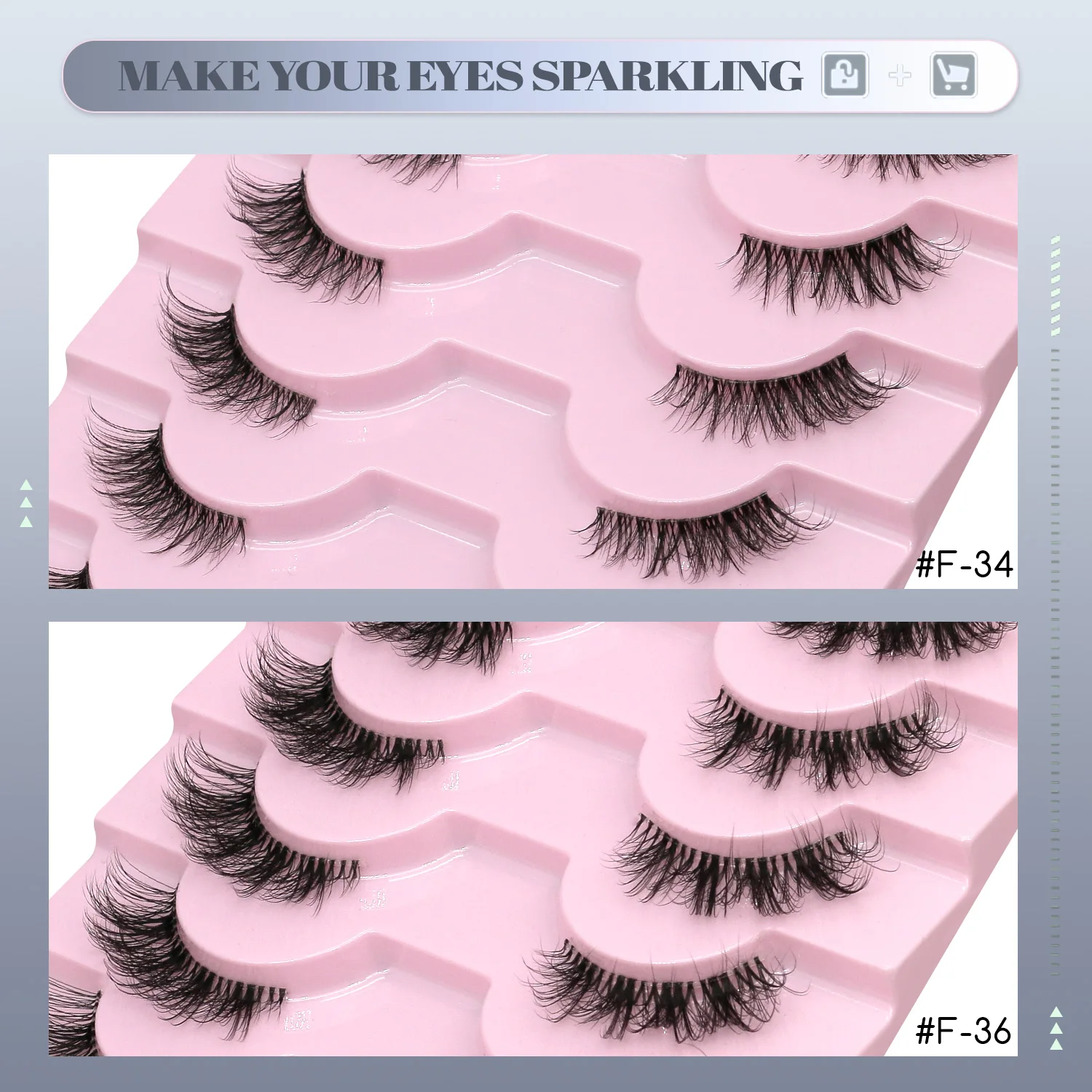 GROINNEYA Half Eyelashes Fluffy Cat Eye Lashes Style Natural Long 3D Faux Mink Lashes Winged End Eye Elongated Eyelash Extension - Image 5