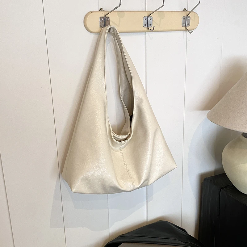 MOODS Retro Shoulder Bags For Women Soft PU Leather Pure Color Underarm Hobo Bag Big Capacity Shopper Totes 2024 Luxury Handbags - Image 9