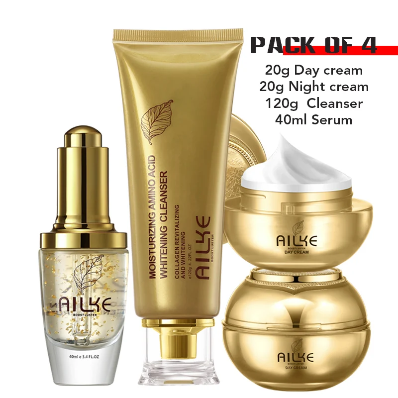 AILKE Whitening Face Care Set, Moisturizing, Brightening, With Collagen Vitamin C, Even Skin Tone, Suitable for Men and Women - Image 14