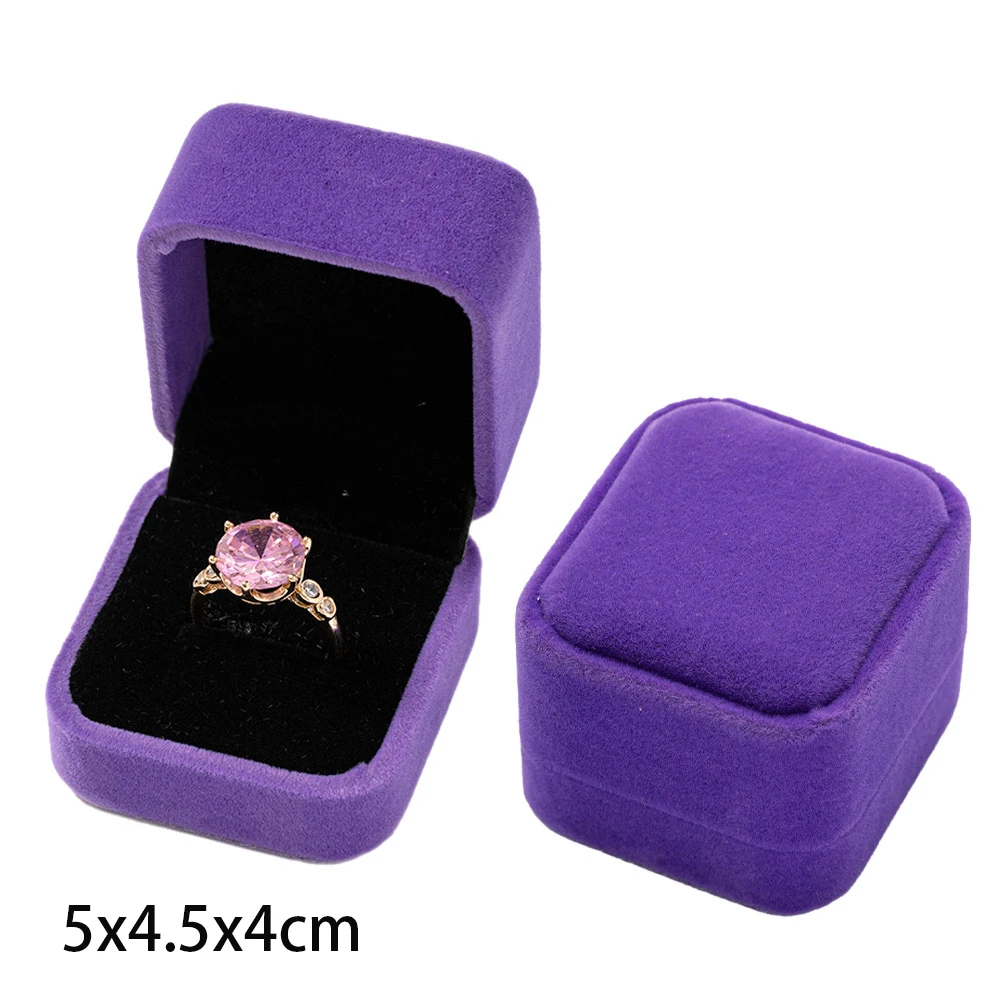 Square Engagement Velvet Earring Ring Packaging Box Jewelry Organizer Valentine Day Gift Case Ring Display Storage Wholesale - Image 18