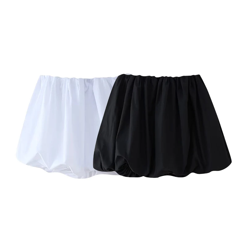 Koekop Women's Fashion Balloon Skirt Pants Vintage High Waist Women's Chic Ladies Wipe Mini Skirt - Image 2