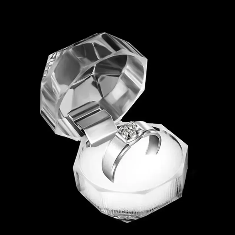 1/50pcs Crystal Transparent Rings Earrings Display Boxes Wedding Ring Box Jewelry Boxes and Packaging Jewelry Organizer Gift Box - Image 3
