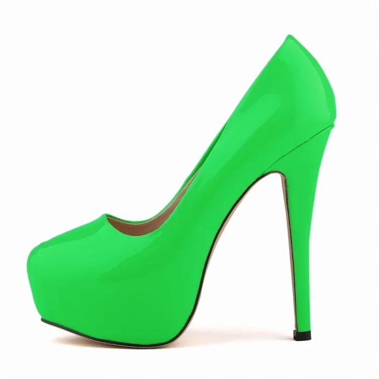 Women Sexy Pumps Stilettos 14cm Super High Heels Round Toes Platform Thin Heel NightClub Party Dress Red Wedding Shoes Big Size - Image 9