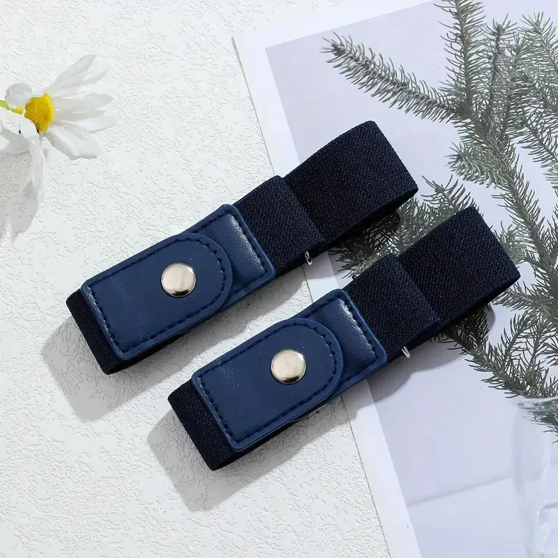 2pcs/set No Buckle Elastic Belt For Women Men Unisex Stretch Belt For Pants Jeans Casual Buckle Free Adjustable Invisible Belt - Image 8