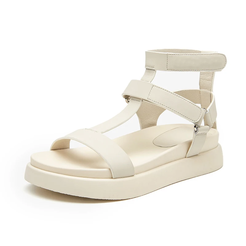 BeauToday Gladiator Sandals Women Genuine Calfskin Leather Open Toe T-Strap Thick Sole Summer Ladies Shoes Handmade 07130S - Image 9
