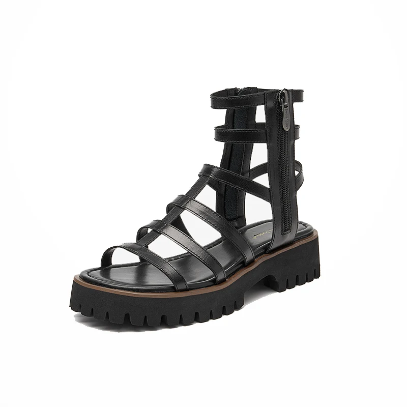 BeauToday Gladiator Sandals Women Genuine Leather Round Toe Ankle Metal Buckle Platform Summer Ladies Shoes Handmade 38215 - Image 7
