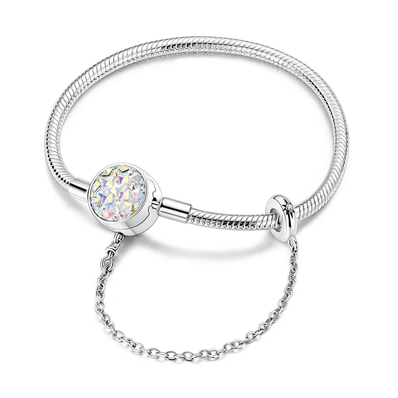 17-20CM Original 925 Sterling Silver Bracelets Clover Butterfly Cross Heart Bracelet Fit DIY Charms Beads Fashion Women Jewelry - Image 23
