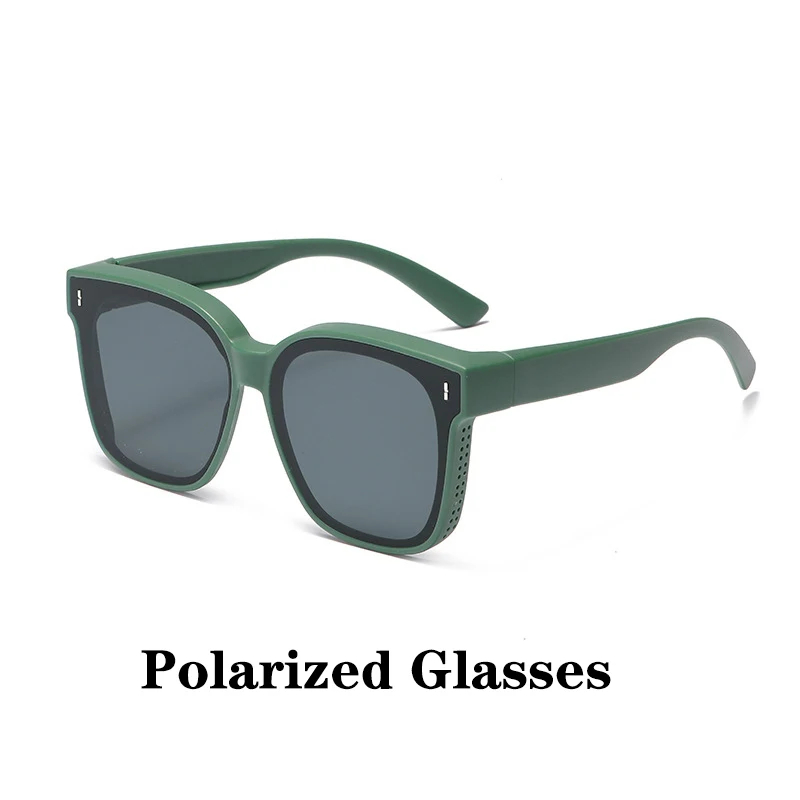 Fashion Square Polarized Sunglasses Cover Over Myopia Prescription Glasses Portable Men Women Vintage Fishing Driving Eyewear - Image 9