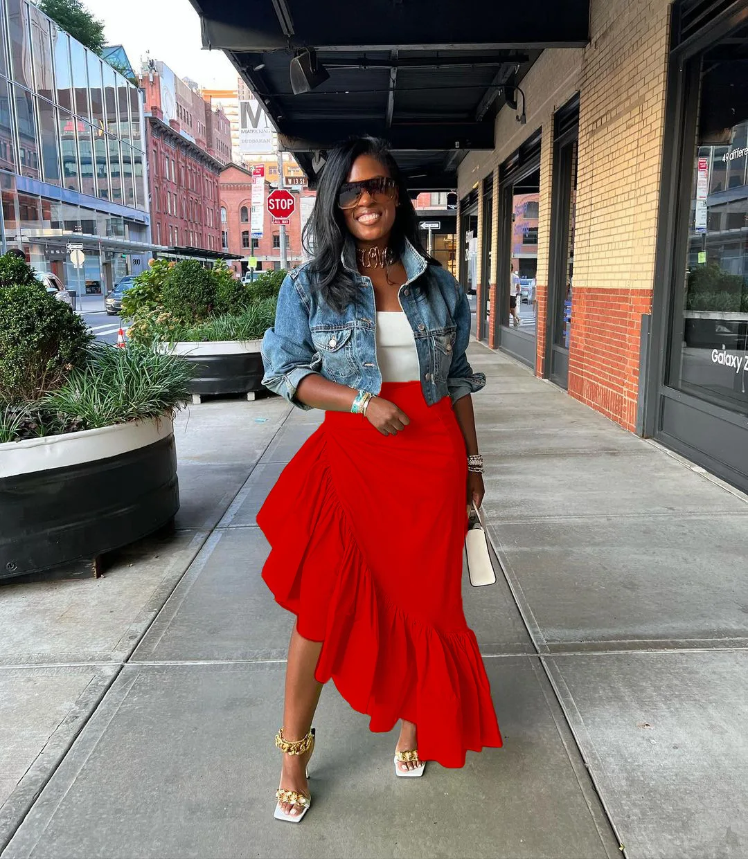 CM.YAYA Women Ruffles Hem Asymmetrical High Waist Maxi Long Skirt 2022 Autumn Winter Streetwear INS Fashion Skirts - Image 9