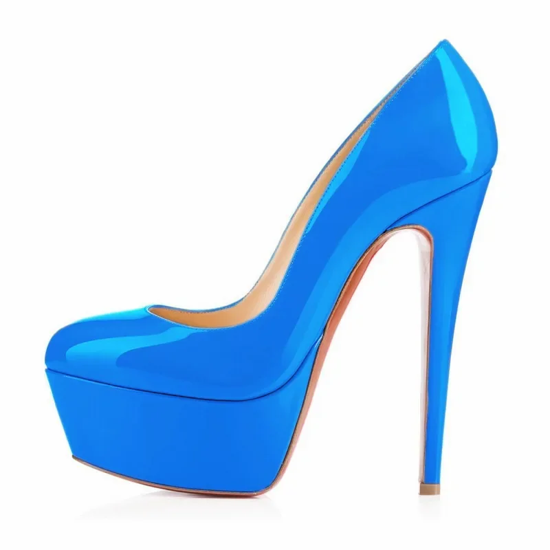 New Women Pumps Extremely High Heels Shoes14cm Sexy Patent Leather Woman Wedding Party Shoes Platform Stiletto Red 817-9PA - Image 9