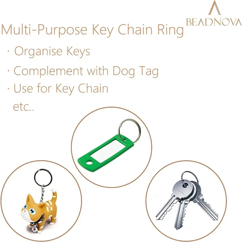 20/200pcs Stainless Steel Key Ring Key Chain 25mm Round Flat Round Split Keychain Polished Metal Blank Circle For DIY Findings - Image 5