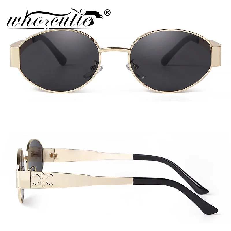 Retro Metal Frame Pilot Oval Sunglasses Women Men Brand Designer Vintage Round Sun Glasses Luxury 90s Green Lens Shades Male UV - Image 3