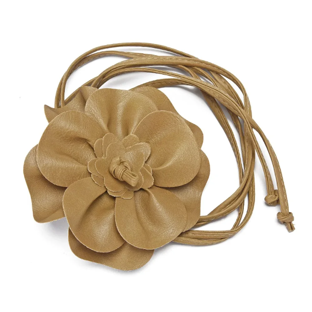 PU Leather Flower Rope Belts Luxury DIY Woven Waistband Strap Decorative Waist Braid Tie For Skirts Jeans Dress Clothes Fashion - Image 7