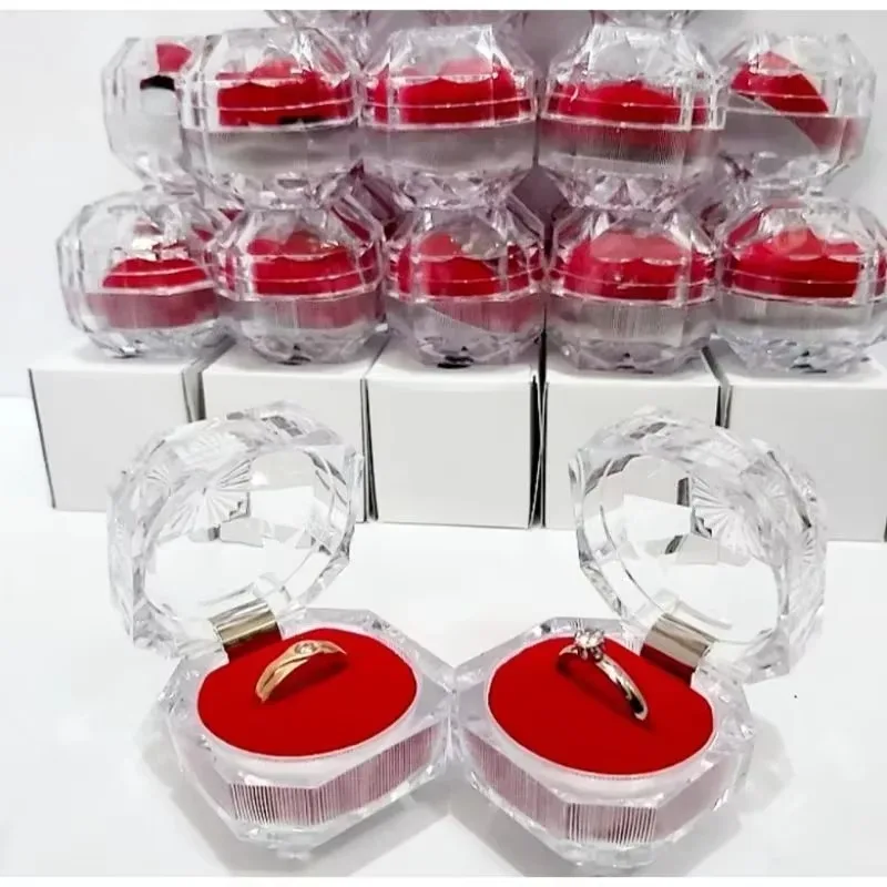 1/50pcs Crystal Transparent Rings Earrings Display Boxes Wedding Ring Box Jewelry Boxes and Packaging Jewelry Organizer Gift Box - Image 2