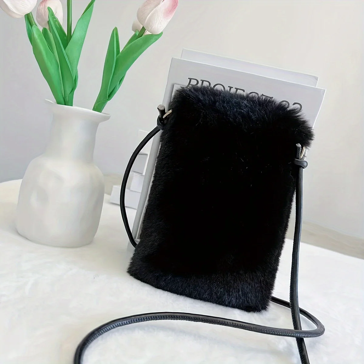 Women Handbags Fashion Plush Shoulder Bags Large Capacity Crossbody Bags for Women Phone Purse Small Flap For Autumn and Winter - Image 5