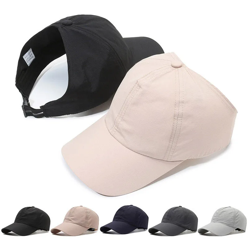Solid Color High Ponytail Baseball Cap for Women Girls Sport Running Golf Tennis Cap Female Hair Tie High Messy Bun Ponytail cap - Image 5
