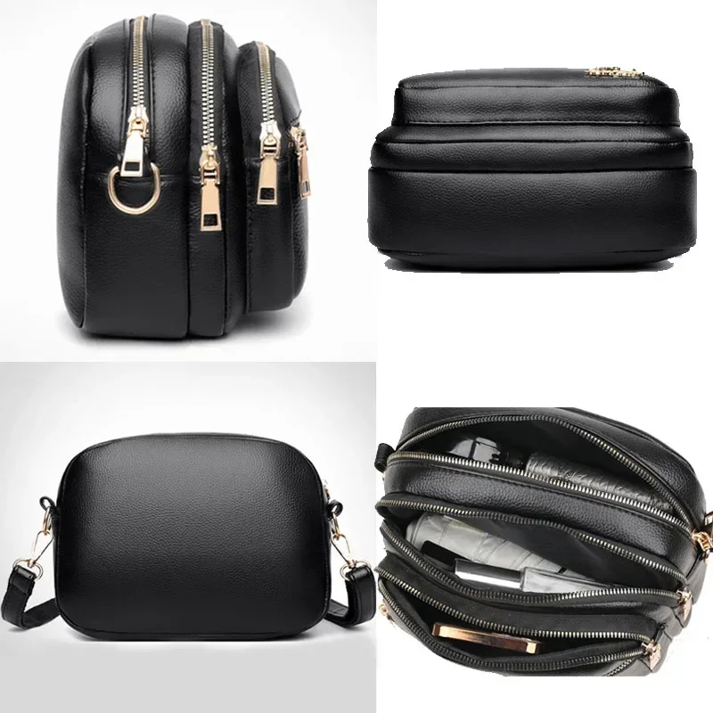 High Quality Soft Leather Purse Fashion Women Shoulder Messenger Bag Multi-pocket Wear-resistant Bag Luxury Ladies Handbag Sac - Image 5