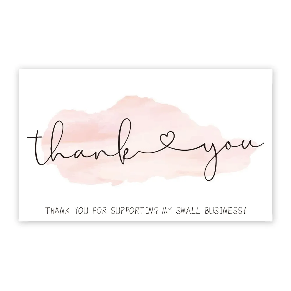 9.0x5.4cm Pink Black Foil Stamp Greeting Label Custom Thank You Cards For Small Bussiness Gift Box Decoration Packaging Supplies - Image 39