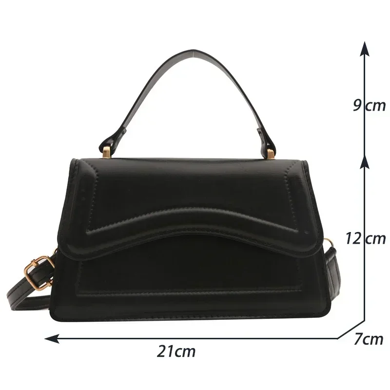 High Quality PU Leather Handbag Purse Women's Bag Solid Color Shoulder Crossbody Bags Lady Messenger Small Tote for Women Girls - Image 6