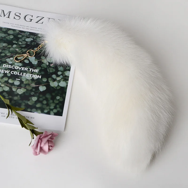 2024 New Fashion Fox Tail Keychain Wolf Tail Fur Tassel Bag Tag Black And Brown Pom Pom Charm Keyring Holder Strap Chain Gifts - Image 18