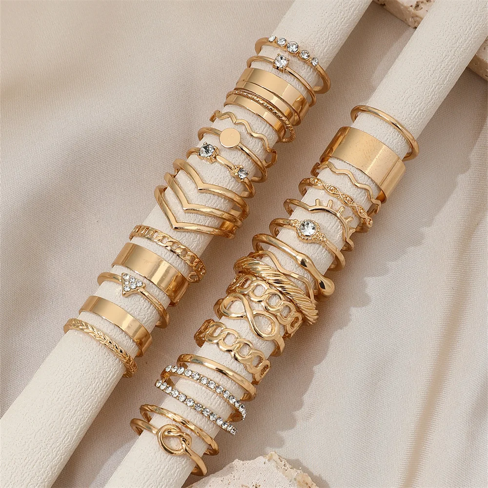 30Pcs Bohemian Geometric Knuckle Rings Set For Women Gold Silver Color Finger Ring Girls Fashion Party Jewelry Accessories - Image 4