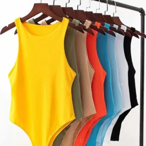 2024 summer solid sexy bodycon women bodysuits female 4 color green slim casual  bodysuit chic lady club short playsuits femme