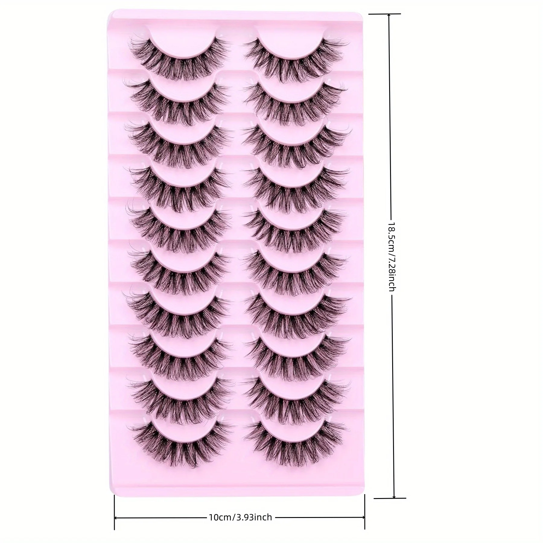 10 Pairs Natural Fluffy D Curl 3D Volume Wispy False Eyelashes with Clear Band - Soft, Lightweight, and - Reusable Lashes - Image 6